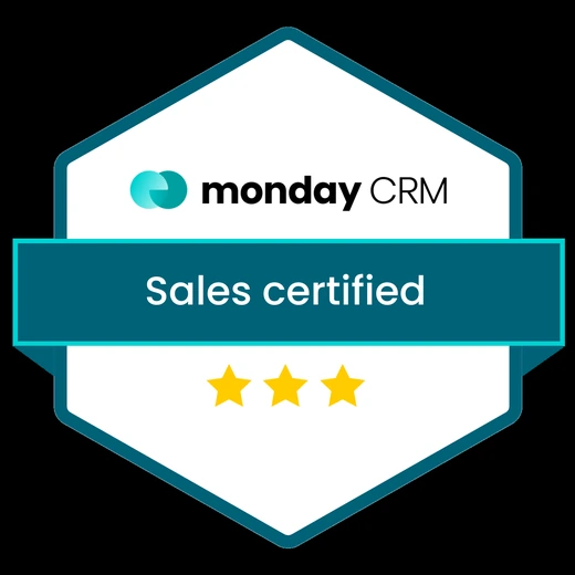 monday CRM Sales certified badge